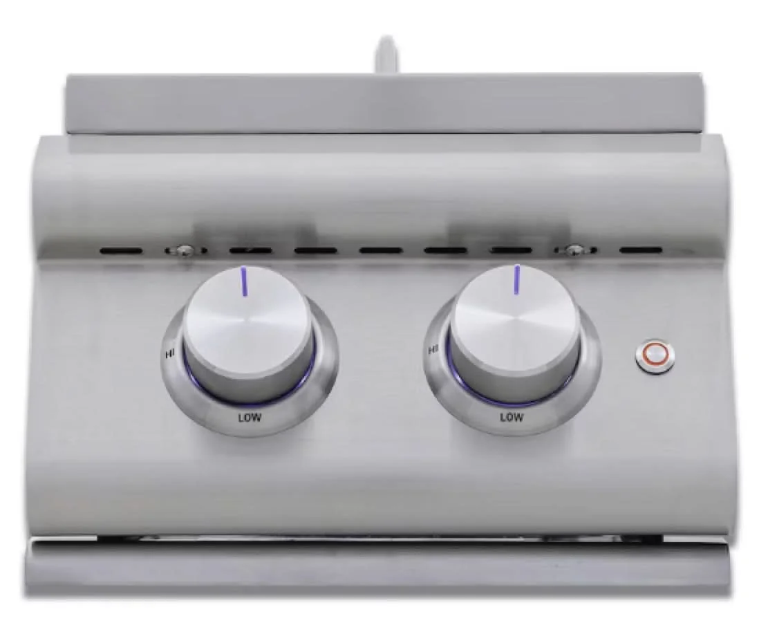 Blaze Premium LTE+ Propane Gas Stainless Steel Double Side Burner W/ Lid - BLZ-SB2-LTE3-LP