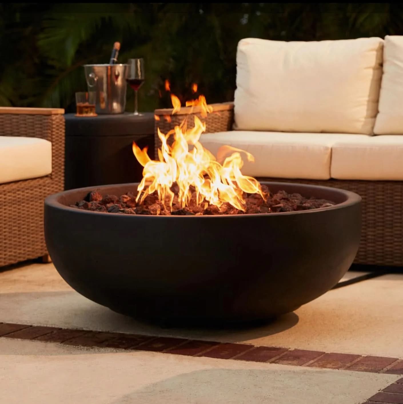 Blaze 38-Inch Round Concrete Propane Fire Bowl in Phantom - BLZ-38-FBOWL-LP - image 2