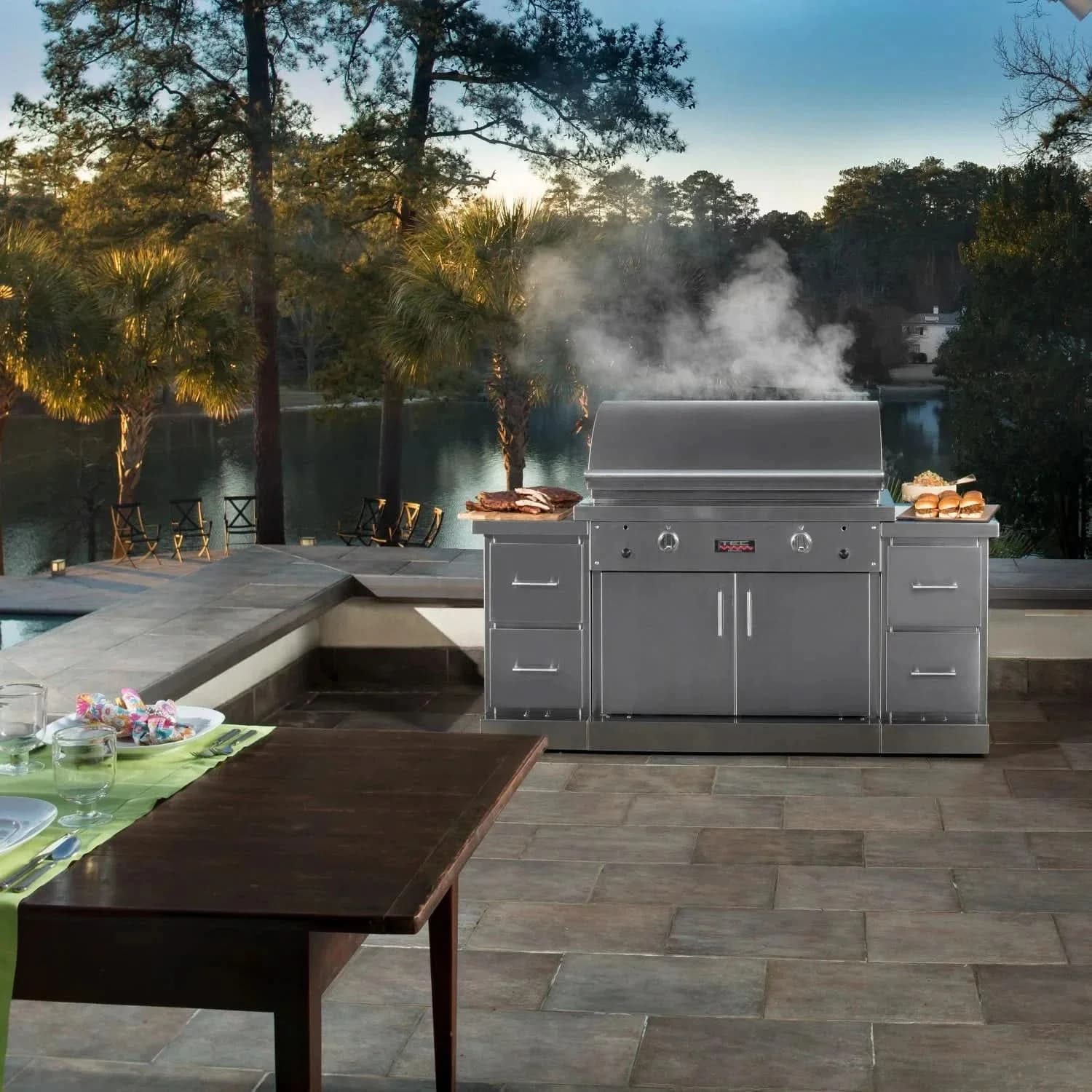 TEC Sterling Patio FR - 44-Inch 2-Burner Infrared Grill - Natural Gas on Stainless Steel Island - STPFR2NTISL - image 2