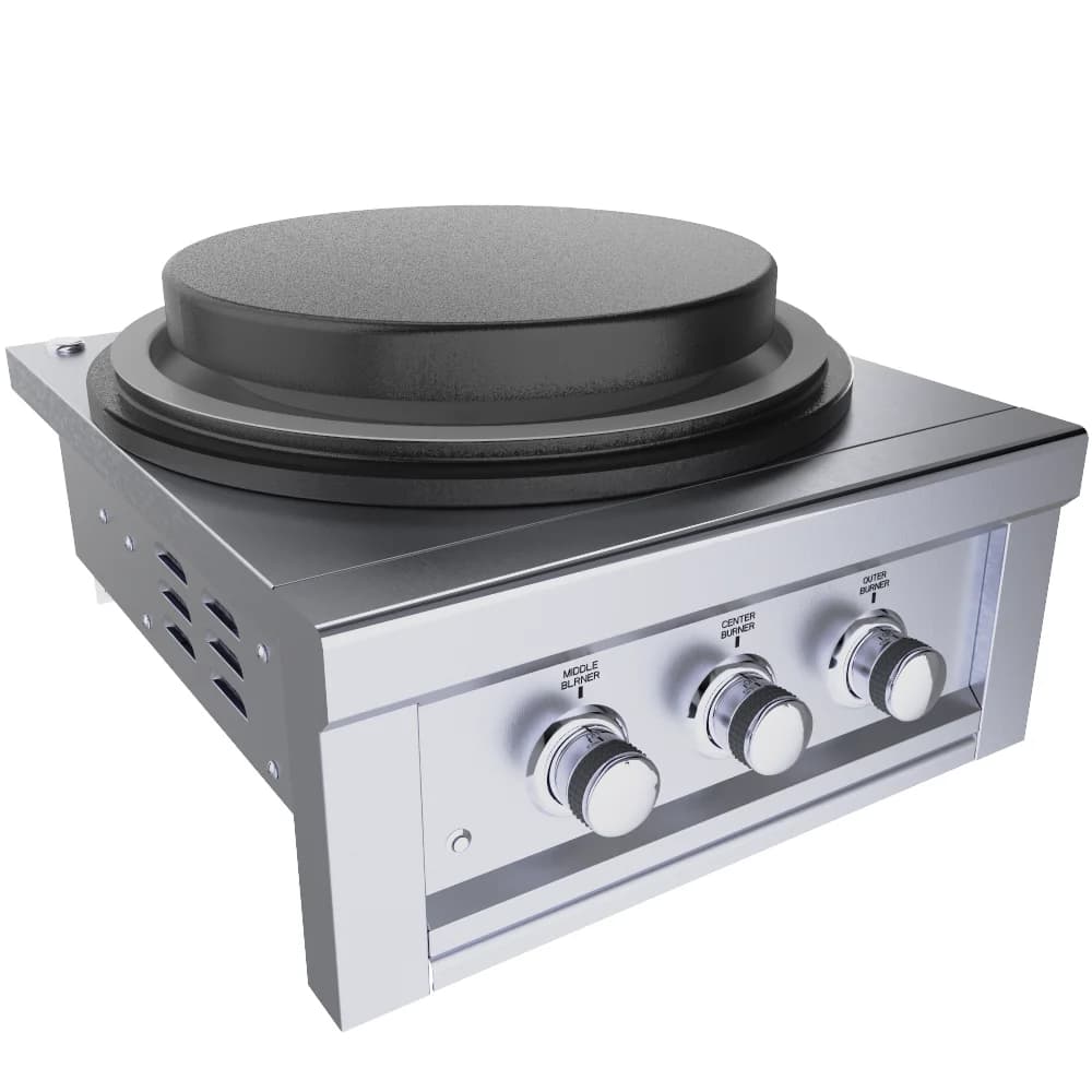 Sunstone 19 DIA. Solid Steel Flat Top Griddle w/non Stick Finish & Powder Coated Oil Pan - SUN24PCB-GRIDDLE - image 3