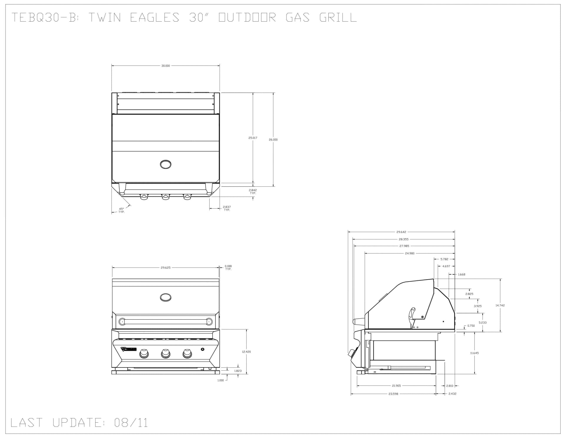 Twin Eagles - 30- Inch 2-Burners Built- In Grill - Natural Gas With Infrared Rotisserie- TEBQ30R-CN - image 9
