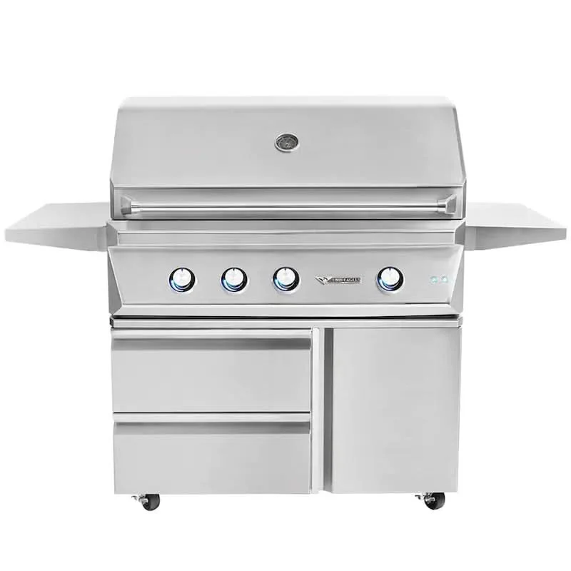 Twin Eagles - 42-Inch 3-Burner Freestanding Grill - Natural Gas - TEBQ42R-CN + TEGB42SD-B
