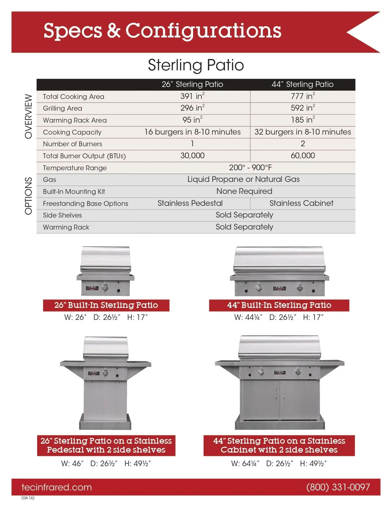 TEC Sterling Patio FR - 26-Inch 1-Burner Built-In Grill with Infrared - Liquid Propane Gas - STPFR1LP - image 7