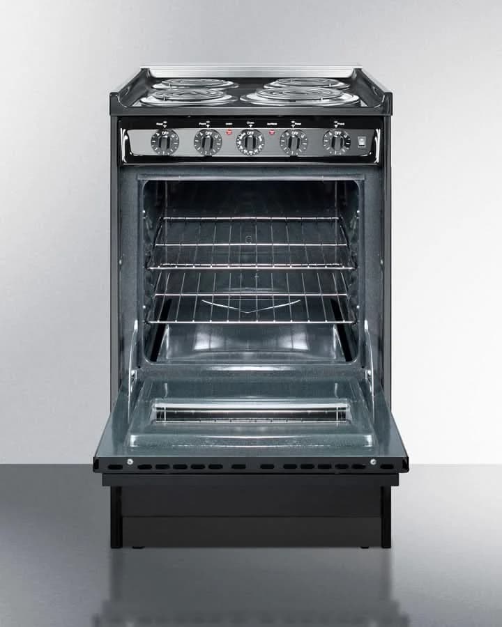 Summit 24 Electric Range with Chrome Drip Pans and Manual Clean Oven Black - TEM110CR - image 2
