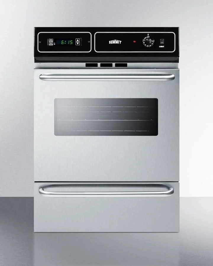 Summit 24 Wide Electric Wall Oven Steel Black - TEM721BKW