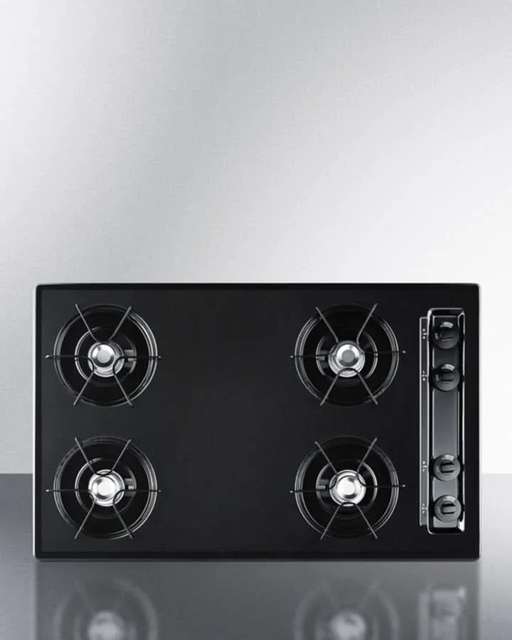 Summit 30 Wide 4 Burner Gas Cooktop Black - TNL05P