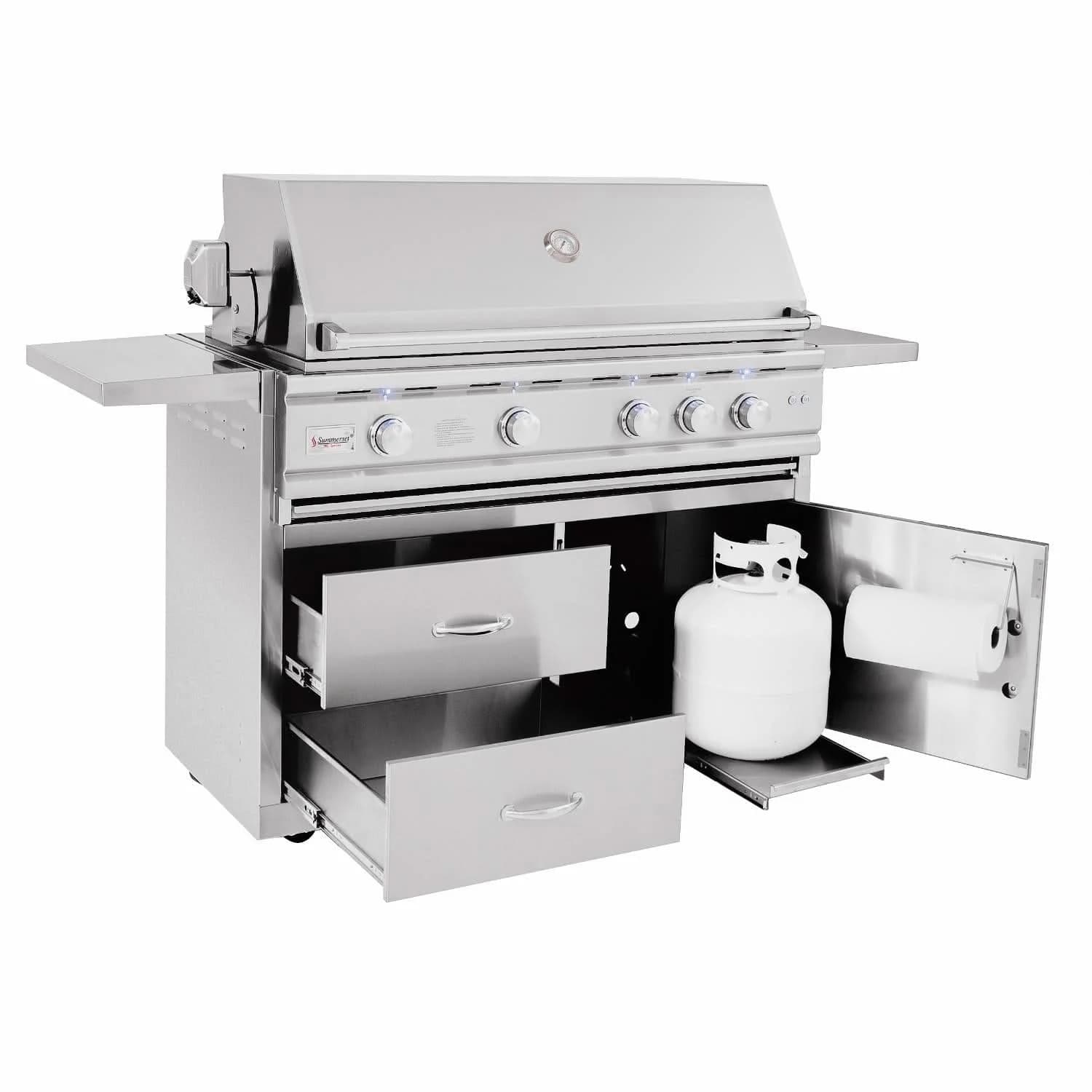 Summerset TRL Deluxe - 44-Inch 4-Burner Freestanding Grill - Natural Gas - TRLD44-NG + CART-TRLD44-DC - image 2