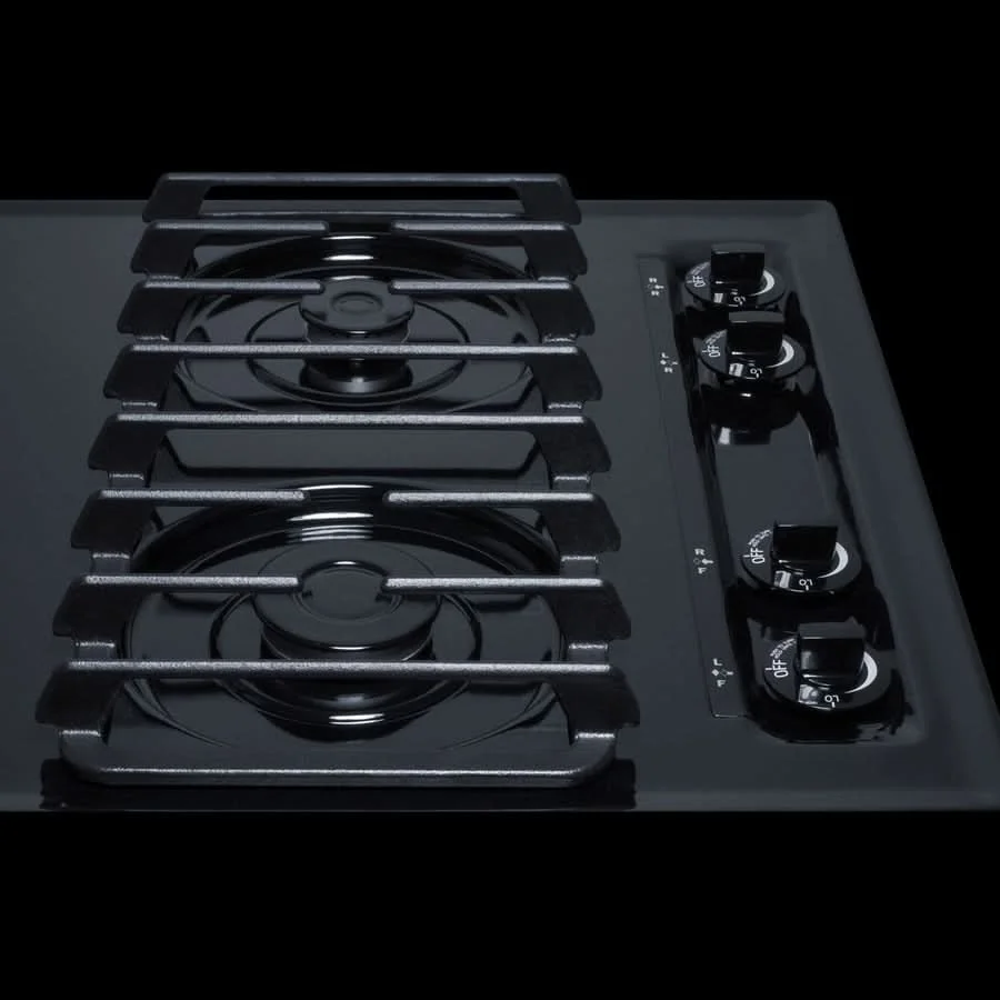 Summit 30 Wide 4 Burner Gas Cooktop Black - TTL053S