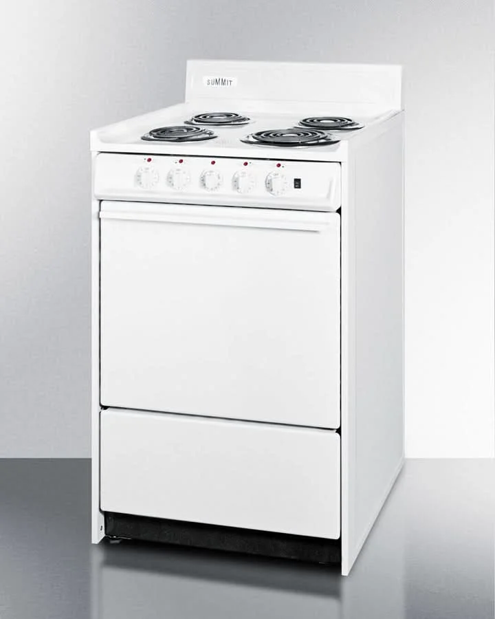 Summit 24 Electric Coil Top Range with Manual Clean Oven White - WEM1171Q - image 3