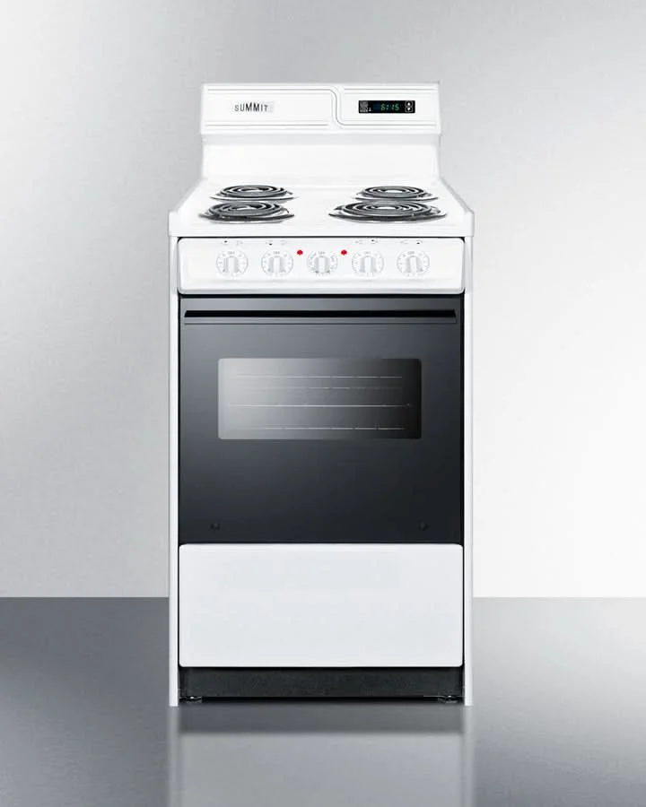 Summit 24 Electric Range with Digital Clock and Knob Controls White - WEM130DK - image 5