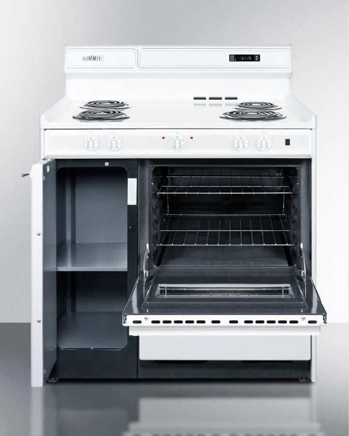Summit 30 Electric Range with 4 Coil Elements and Storage Compartment White - WEM430KW - image 2
