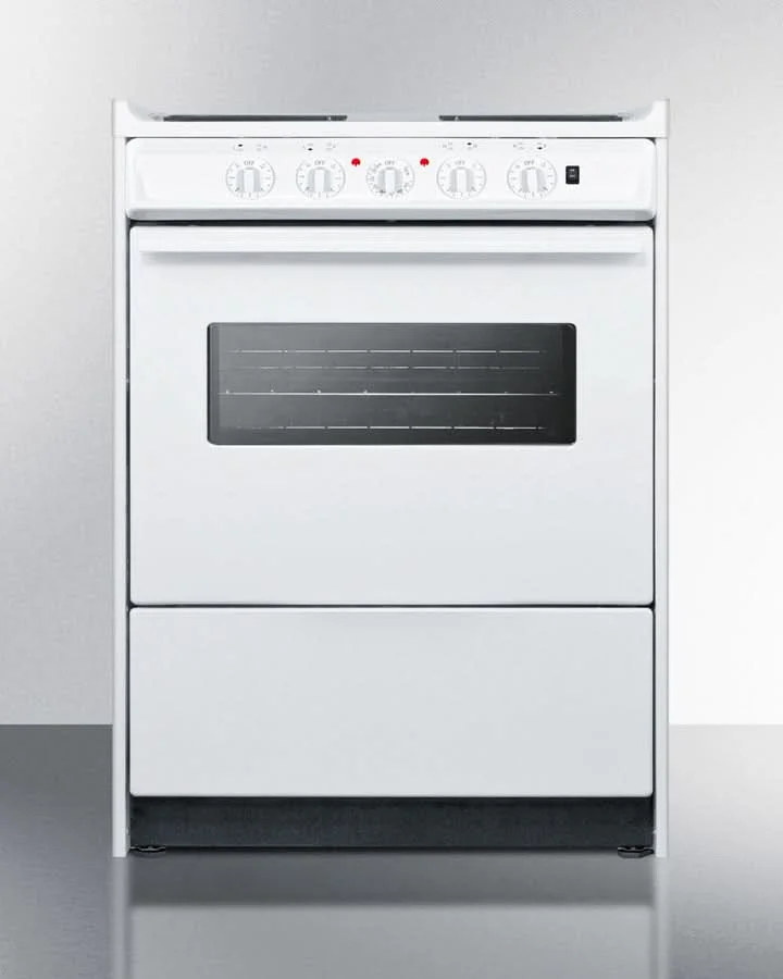 Summit 24 Wide Electric Coil Top Range with Storage Drawer White - WEM610RW - image 4