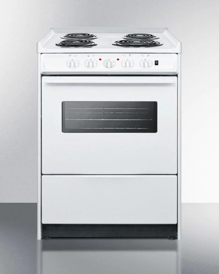 Summit 24 Wide Electric Coil Top Range with Storage Drawer White - WEM610RW - image 2
