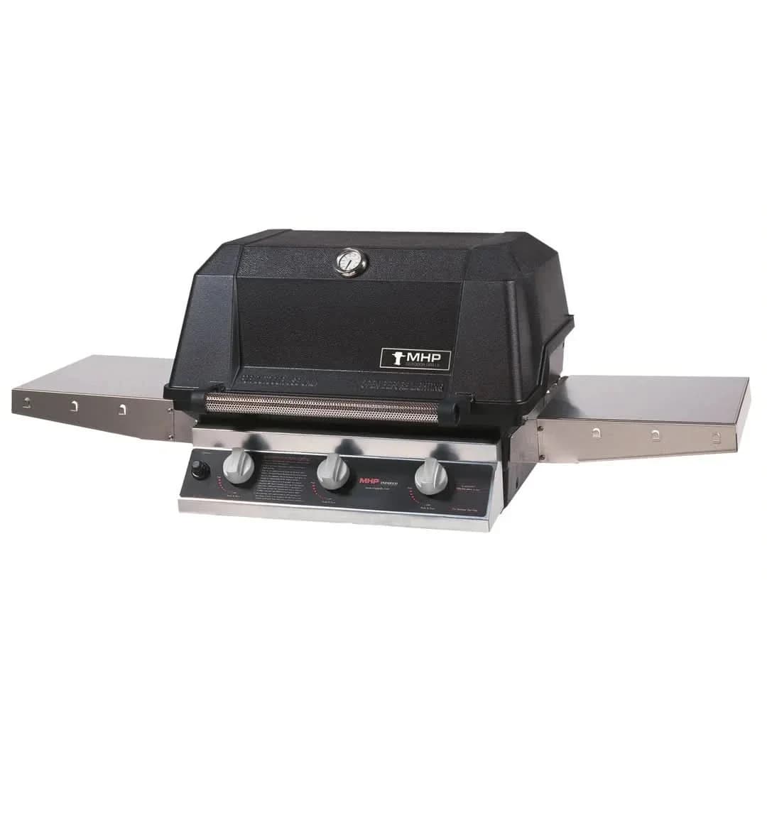 MHP WHRG4DD - 27-Inch 3-Burner Hybrid Built-In Grill with Sear Magic Grids and Hybrid Burners - Liquid Propane Gas - WHRG4DD-PS