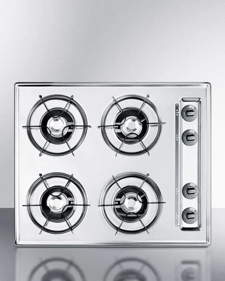 Summit 24 Wide 4 Burner Gas Cooktop Stainless Steel - ZNL03P