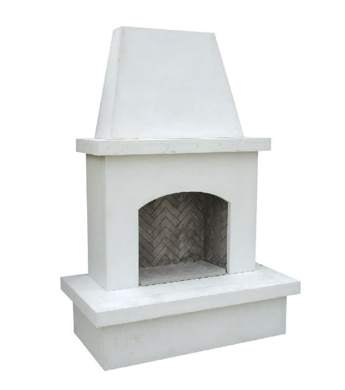 American Fyre Designs 96 Inch Vent-Free Free-Standing Outdoor Contractor's Model Fireplace - White Concrete- 140-11-A-WC-RBC