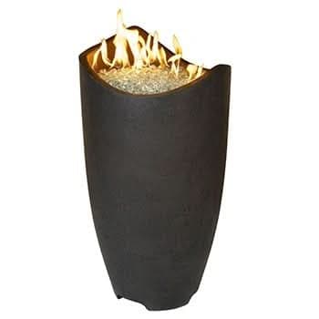 American Fyre Designs 20 Inch Wave Fire Urn with Door, Black Lava, Natural Gas, Without Access- 530-BA-10-M2NC
