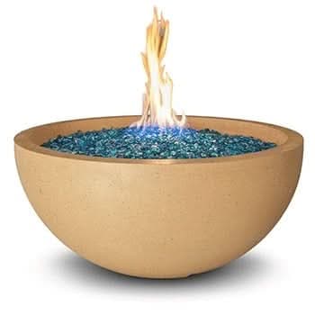 American Fyre Designs 36 Inch Round Fire Bowl, Black Lava, Natural Gas- 732-BA-11-M6NC
