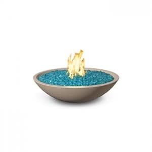 American Fyre Designs 24 Inch Marseille Round Fire Bowl, Black Lava, Natural Gas- 755-BA-11-M2NC