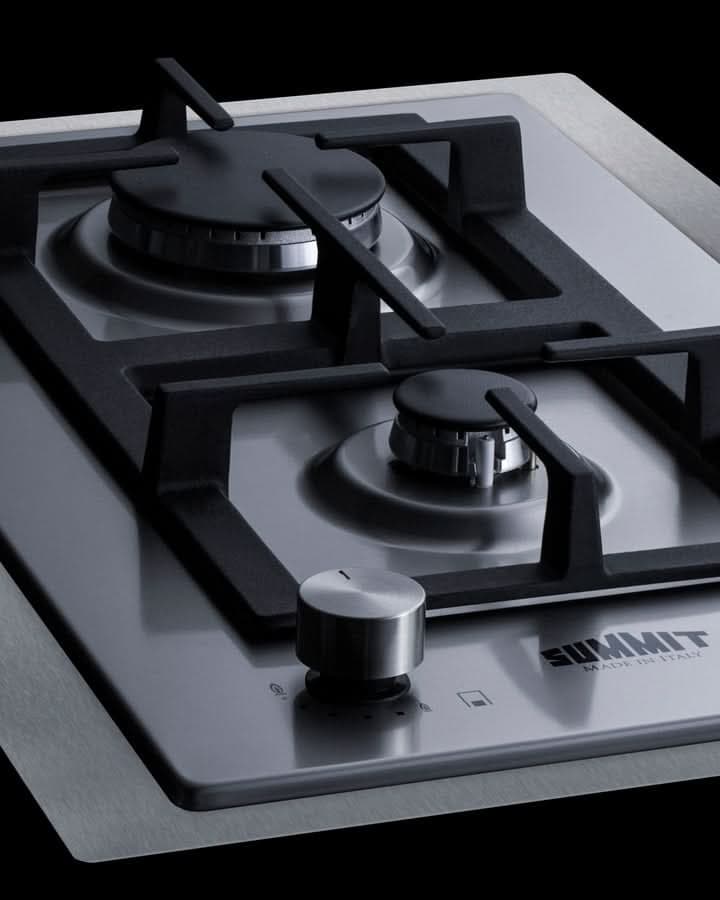 Summit 15 Wide 2 Burner Gas Cooktop In Stainless Steel - GCJ2SSTK15