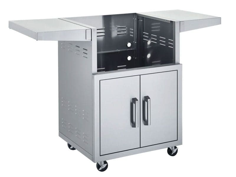 Broilmaster Stainless Steel Double Door Cart with 2 Fold-Down Side Shelves, Locking Caster: 25 Inch - BSACT26
