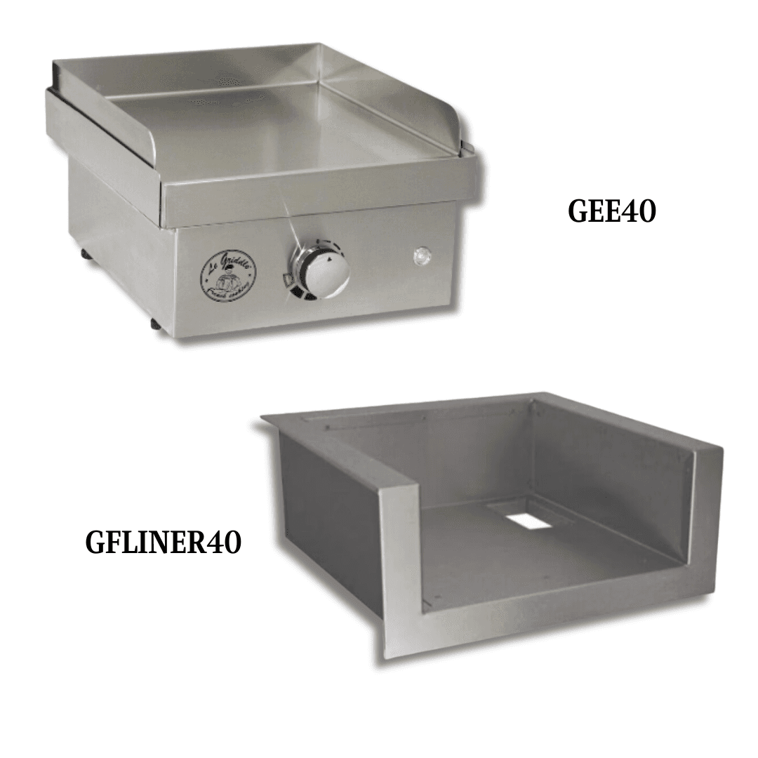 Le Griddle Wee - 16-Inch 1-Burner Built-In / Countertop Griddle Electric with Liner - LG-GEE40ELECwithLiner