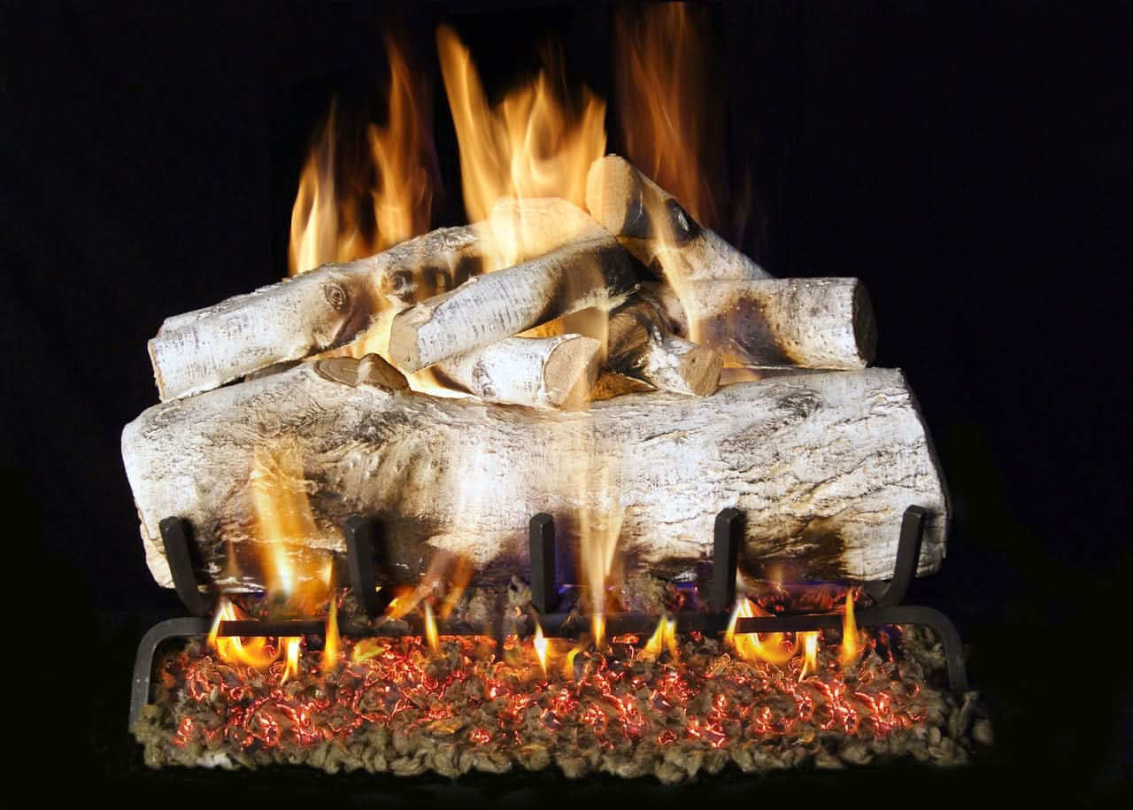 Peterson Gas Logs Mountain Birch Logs 18" Six Log Set - MBW18