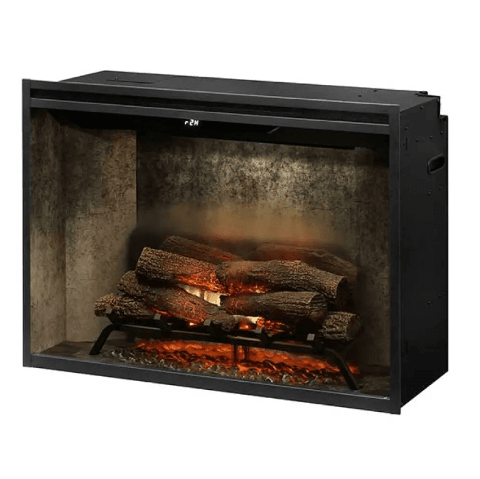 Dimplex Revillusion 36-inch Built-in Firebox with Glass Pane and Plug Kit Weathered Concrete- RBF36WC-FG