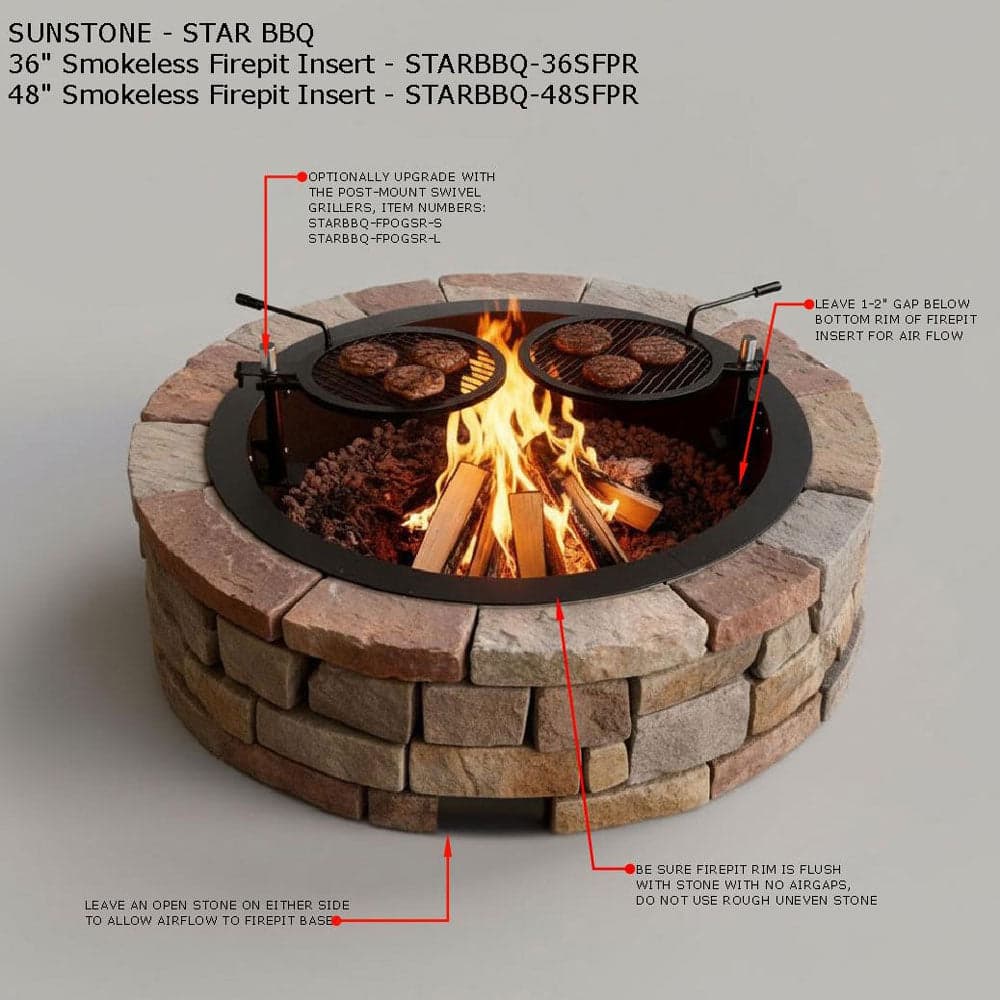StarBBQ 48″ Smokeless Fire Pit Insert | STARBBQ-48SFPR - image 6
