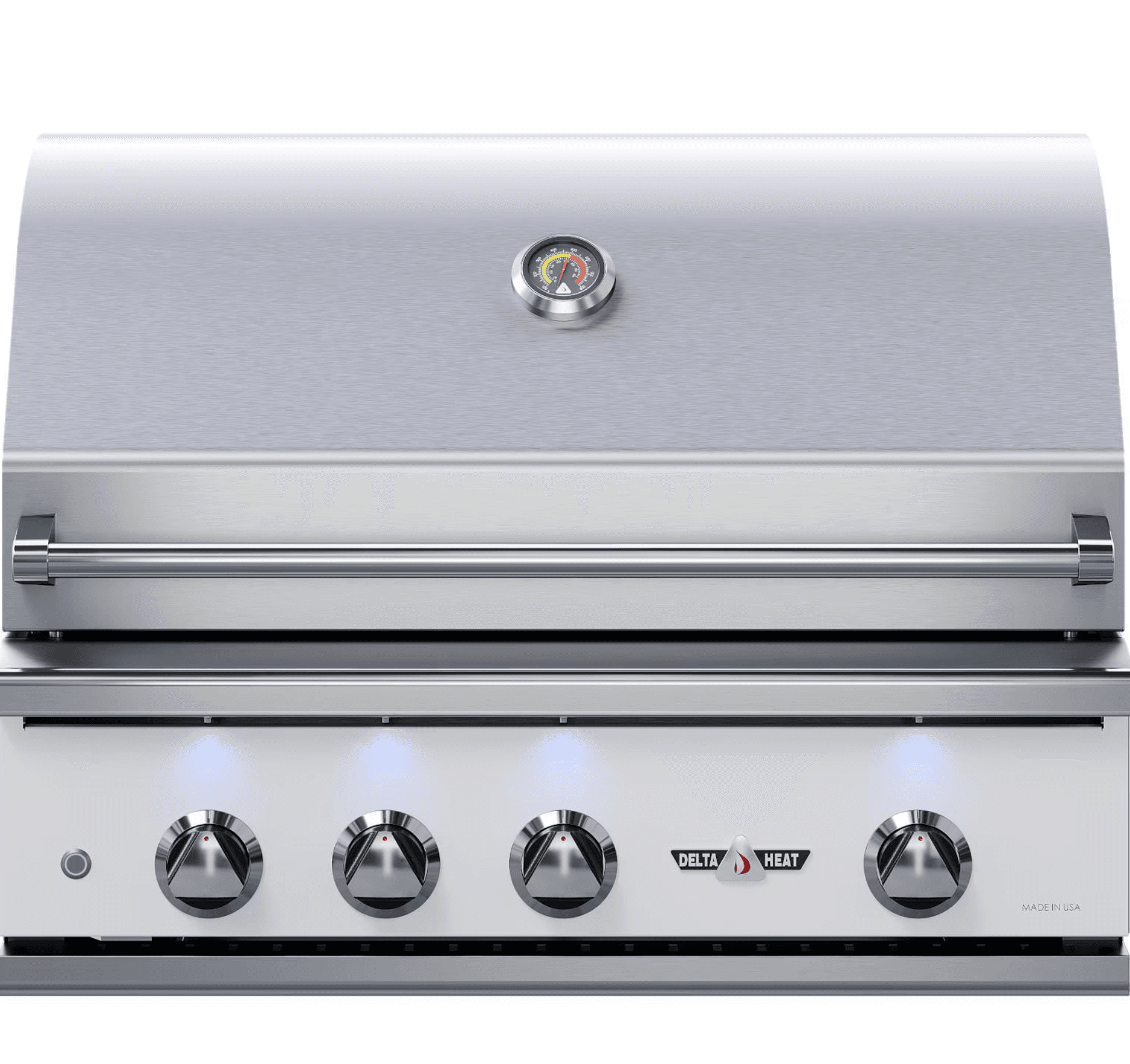 Delta Heat 32-Inch 3-Burner Built-In Natural Gas Grill w/ Rotisserie - White Control Panel - DHBQ32R-WN