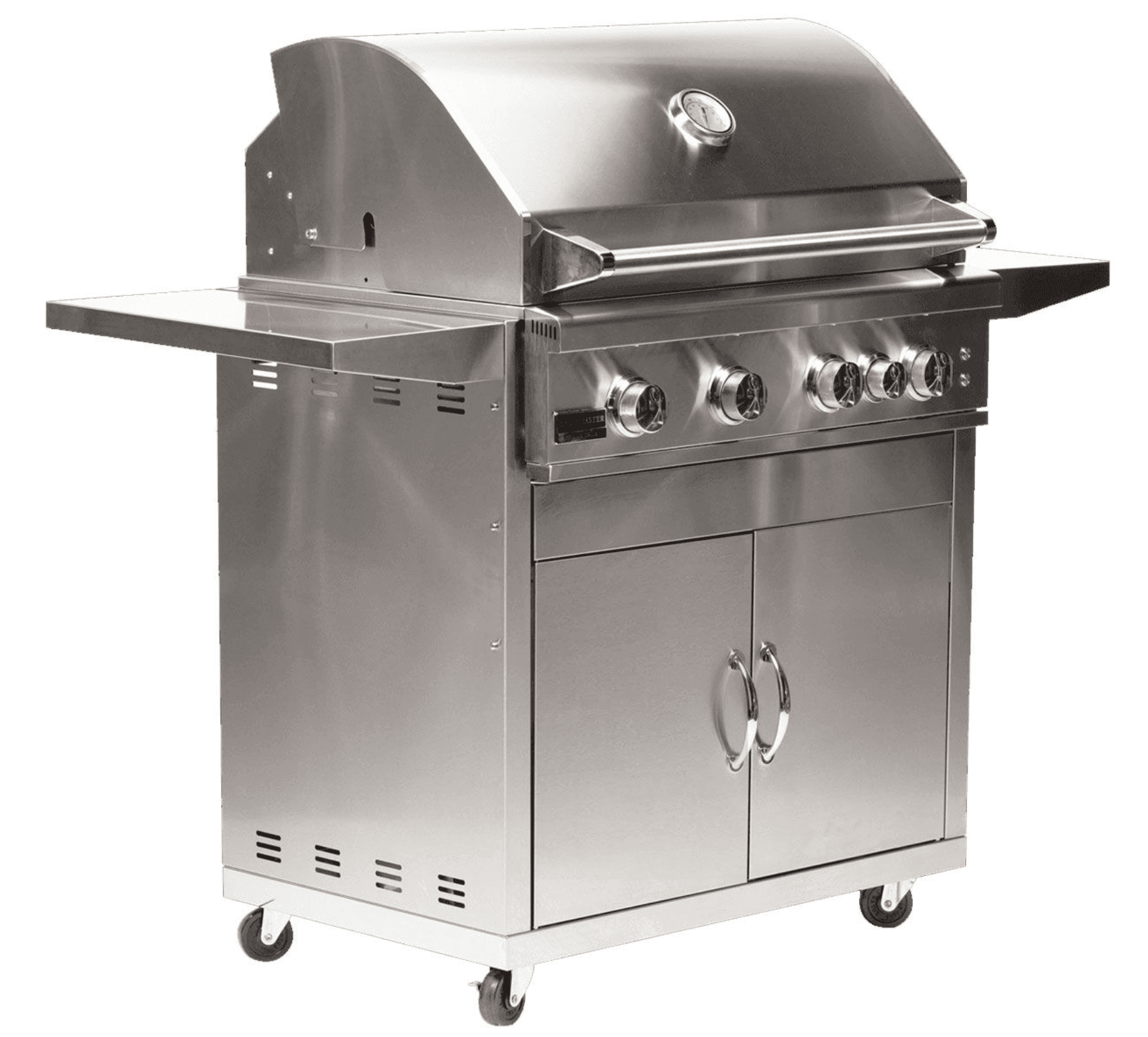Broilmaster B-Series Deluxe 32-Inch Stainless Steel Freestanding Propane Gas Grill with Rear Infrared Burner- BSB324P+BSACT32
