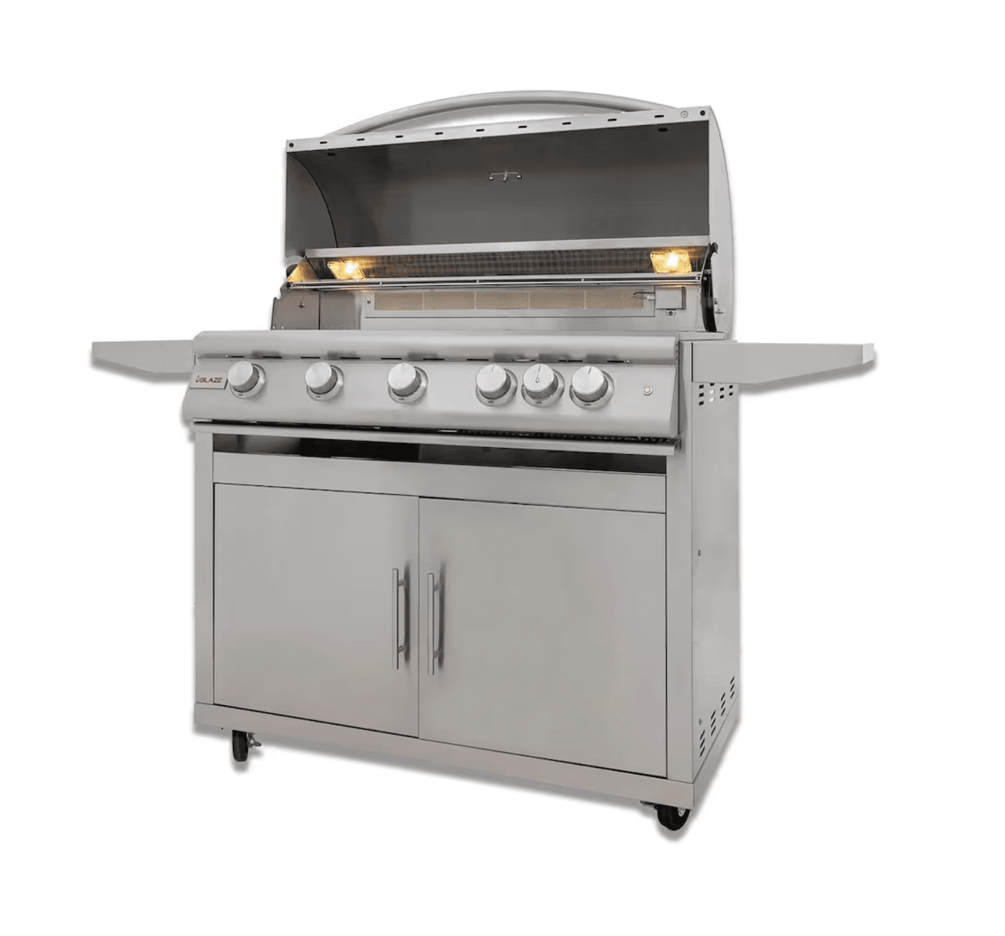 Blaze LTE+ 40-Inch 5-Burner Propane Gas Grill w/ Lift-Assist Hood & Rear Infrared Burner - BLZ-5LTE3-LP + BLZ-5-CART-SC
