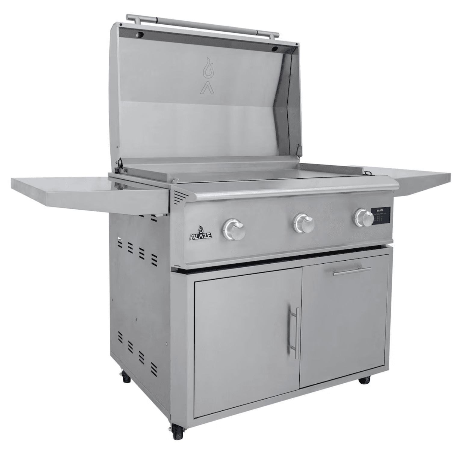 Blaze LTE PRO 40-Inch Built-in Propane Gas Griddle w/ Digital Temperature Screen & Lift-Assist Lid - BLZ-GRIDDLE40-LP + BLZ-GRIDDLE40-CART-LTSC