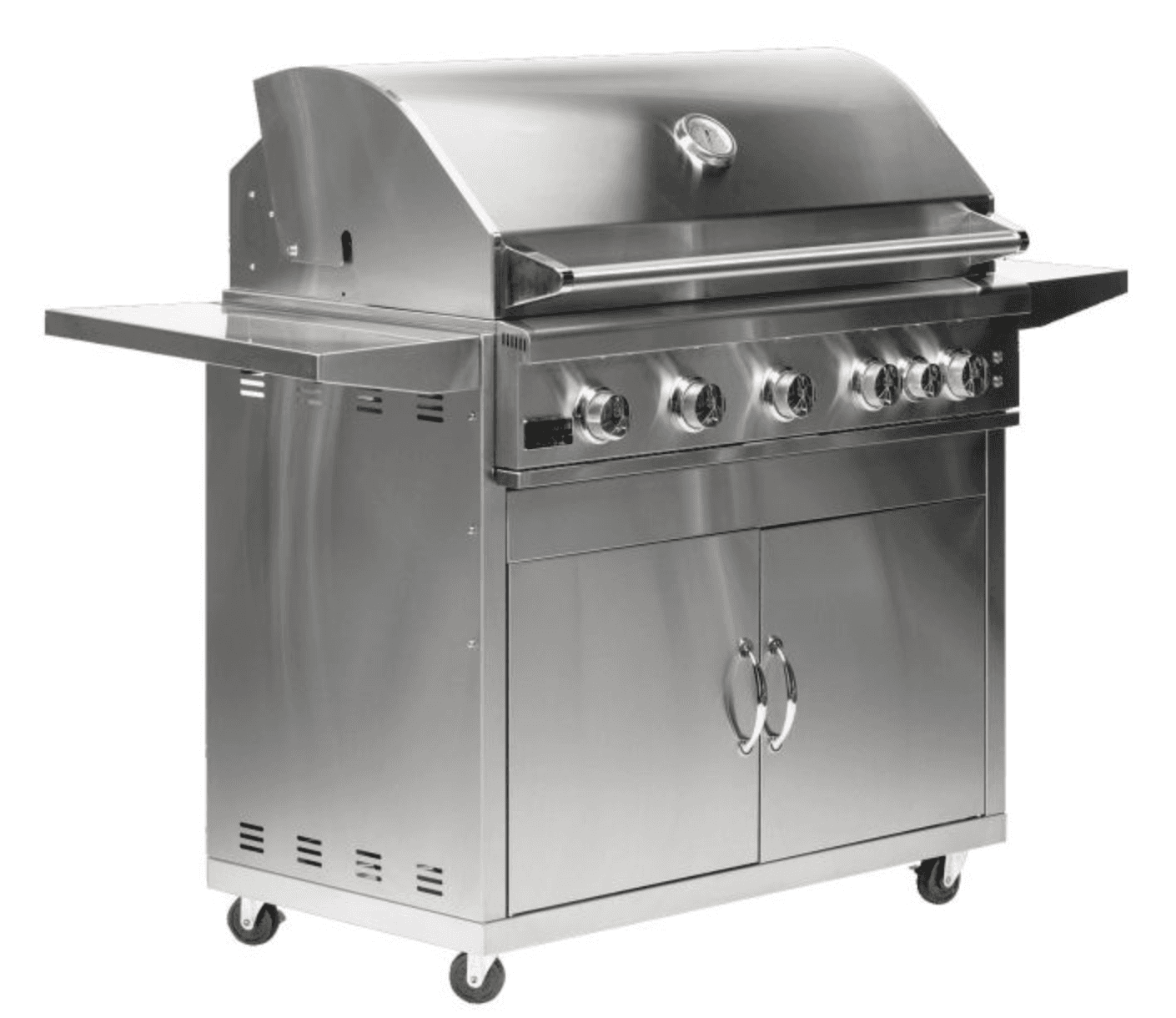 Broilmaster B-Series Deluxe 40-Inch Stainless Steel Freestanding Gas Grill with Rear Infrared Burner- BSB405N+BSACT40