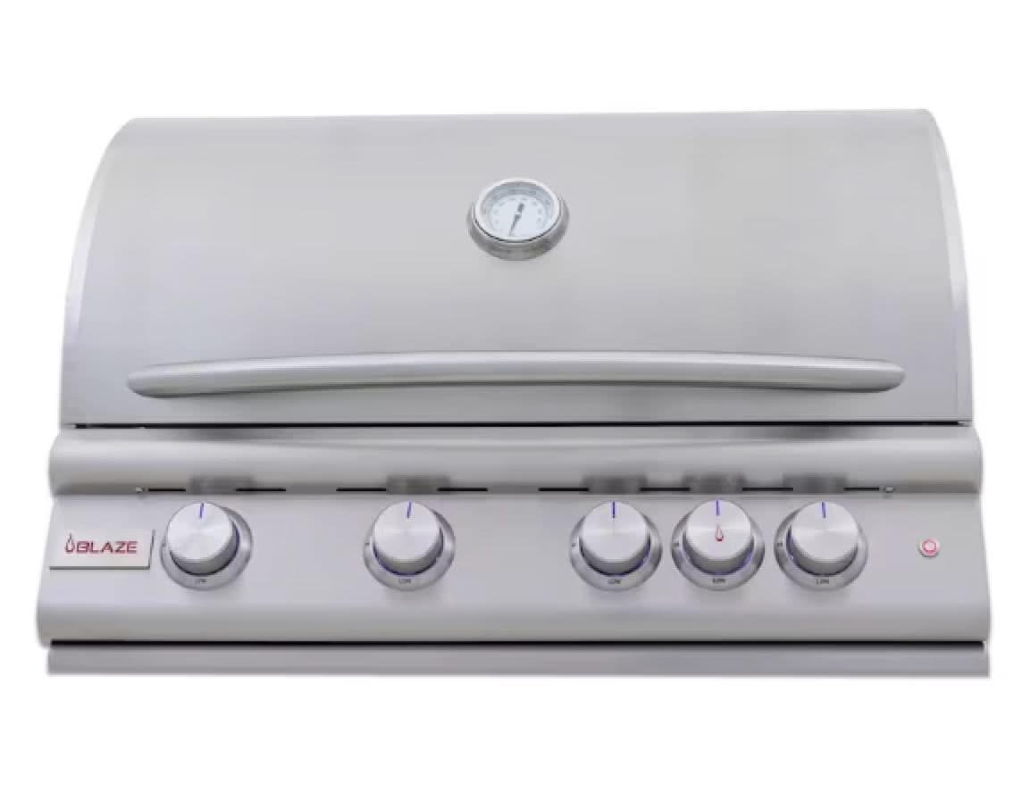 Blaze Premium LTE+ 32-Inch 4-Burner Built-In Propane Gas Grill W/ Rear Infrared Burner & Lift-Assist Hood - BLZ-4LTE3-LP