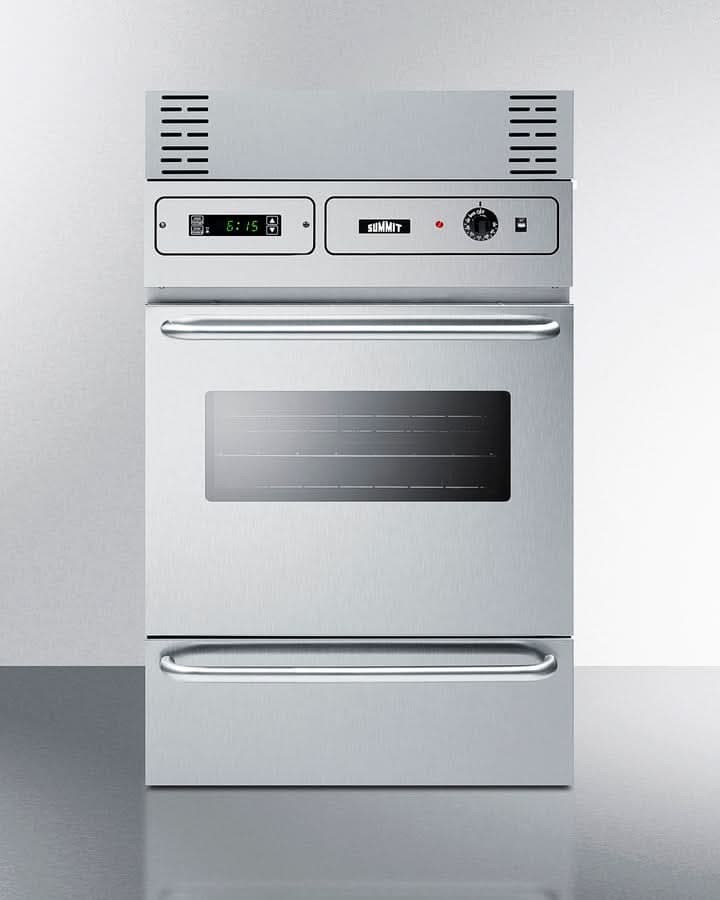 Summit 24 Wide Electric Wall Oven, 115V Stainless Steel - TEM755BKW