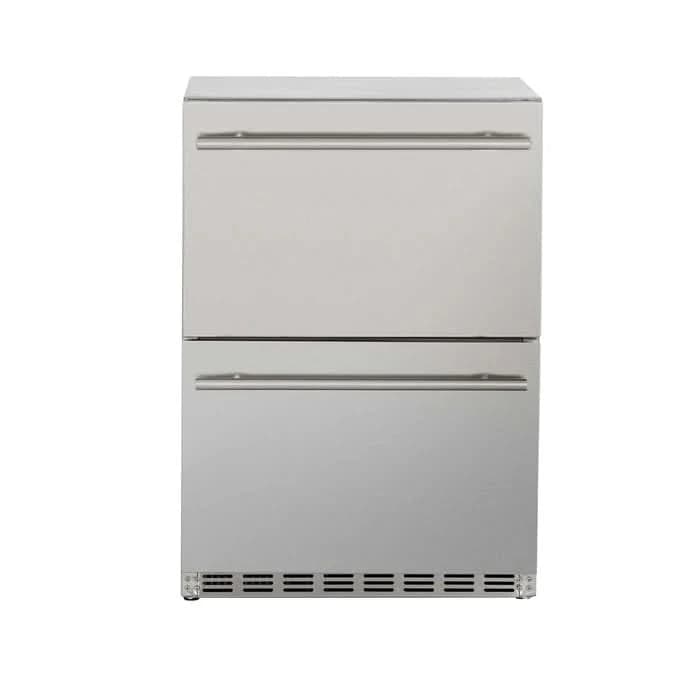 TrueFlame 24" 5.3C Deluxe Outdoor Rated 2-Drawer Fridge- AMD-RFR-24D-R-A