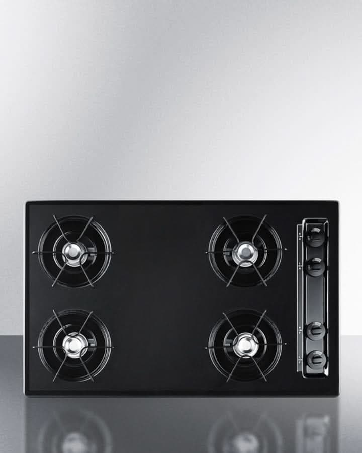 Summit 30 Wide 4 Burner Gas Cooktop Black - TNL05P