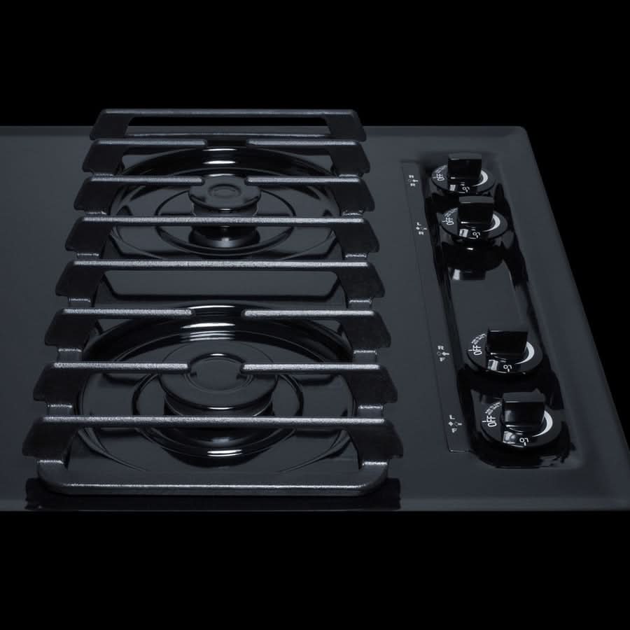 Summit 30 Wide 4 Burner Gas Cooktop Black - TTL053S