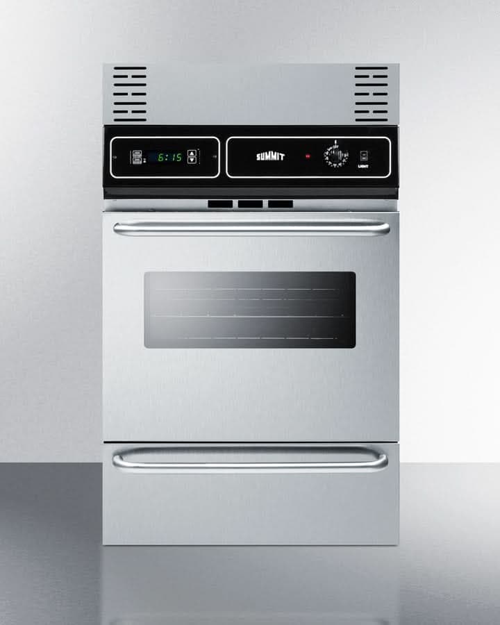 Summit 24 Wide Gas Wall Oven Stainless Steel Black - TTM7212BKW