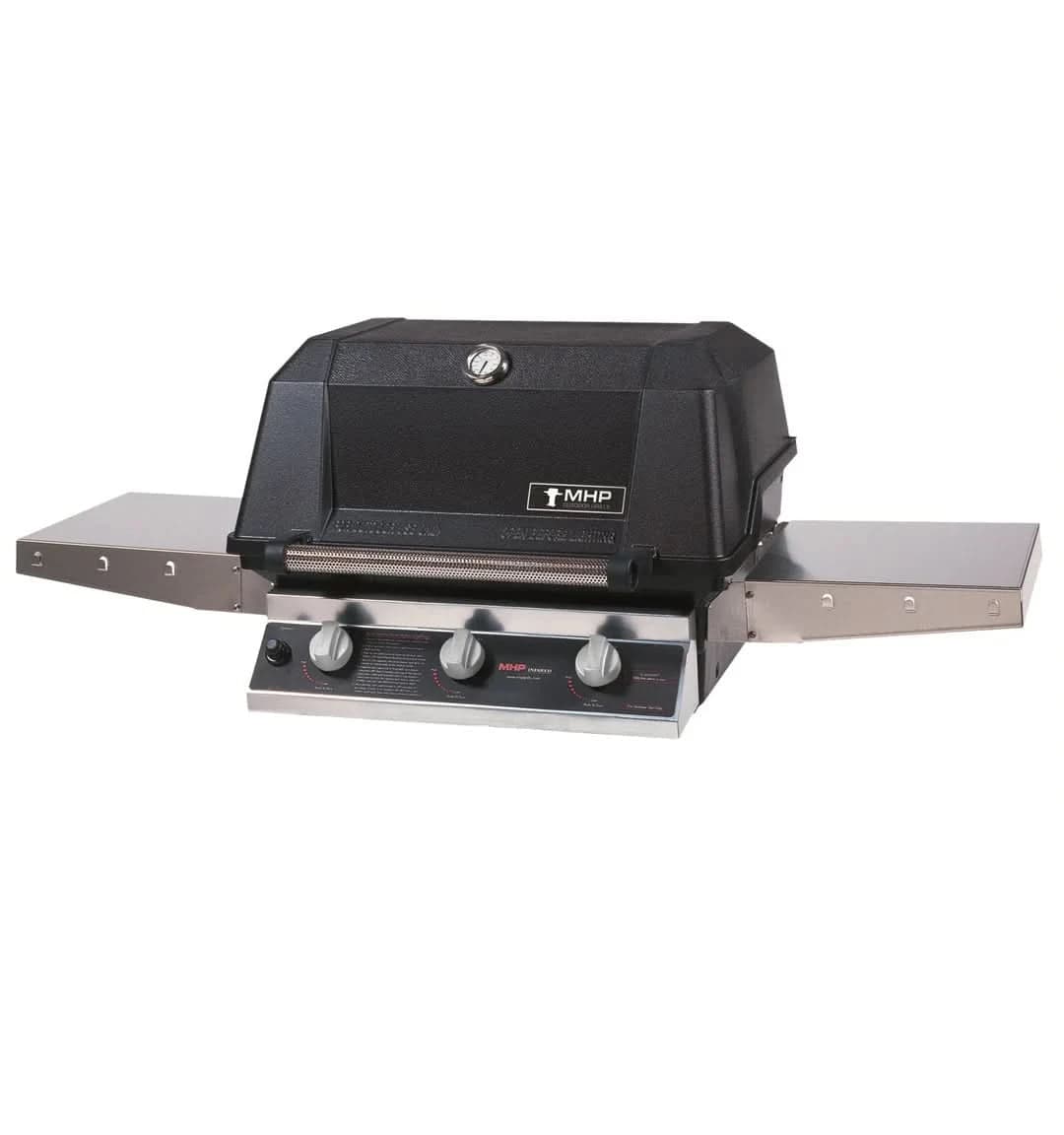 MHP WHRG4DD - 27-Inch 3-Burner Hybrid Built-In Grill with Sear Magic Grids and Hybrid Burners - Liquid Propane Gas - WHRG4DD-PS
