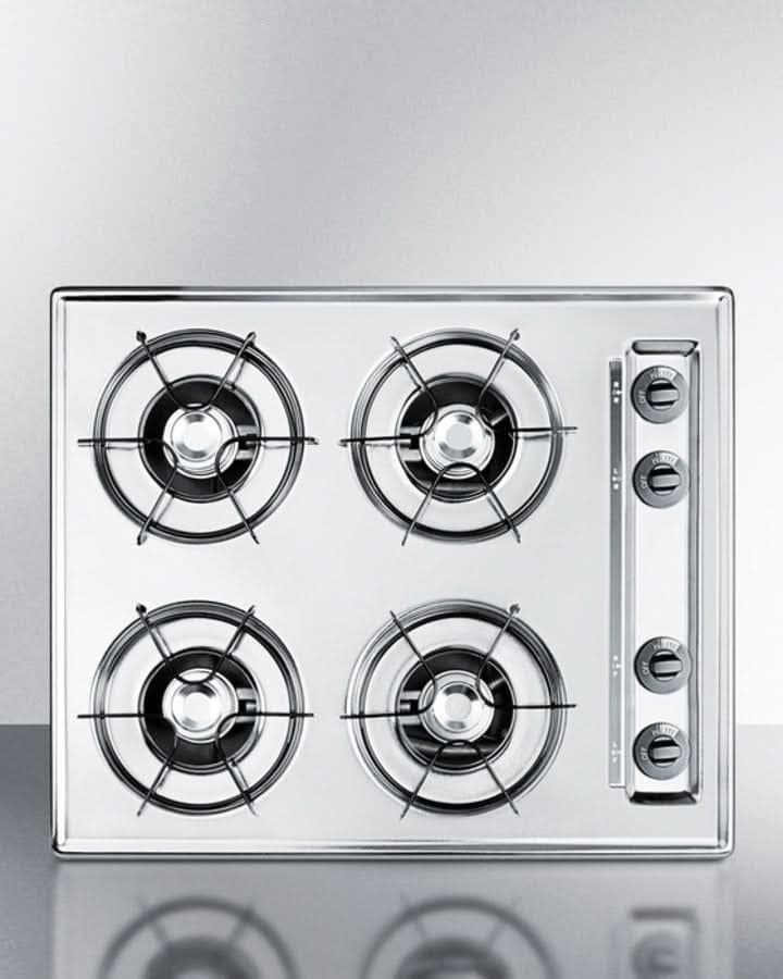 Summit 24 Wide 4 Burner Gas Cooktop Stainless Steel - ZNL03P