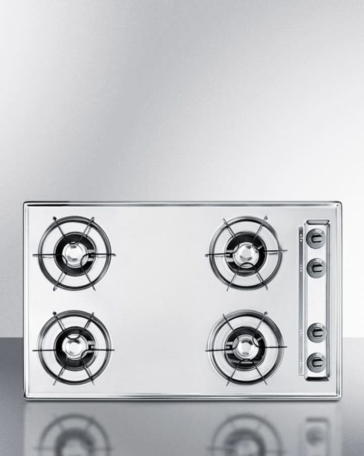 Summit 30 Wide 4 Burner Gas Cooktop Stainless Steel - ZNL053