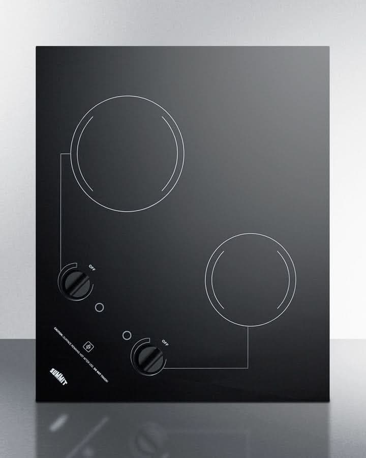 Summit - 21 Wide 115V 2-Burner Radiant Cooktop - CR2B121