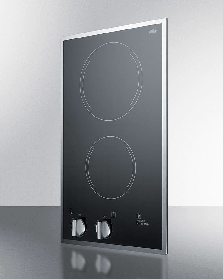 Summit - 12 Wide 115V 2-Burner Radiant Cooktop - CR2B12ST - image 4