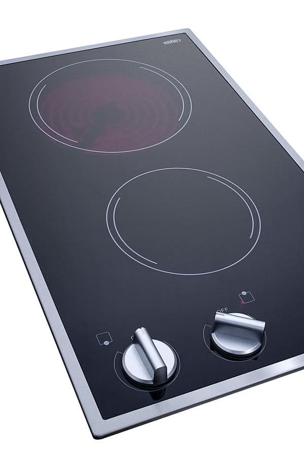 Summit - 12 Wide 115V 2-Burner Radiant Cooktop - CR2B12ST - image 2
