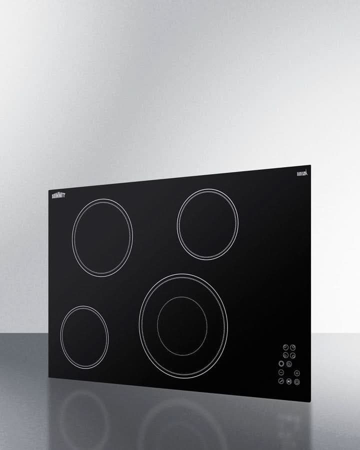 Summit - 30 Wide 208-240V 4-Burner Radiant Cooktop - CR4B30T11B - image 3