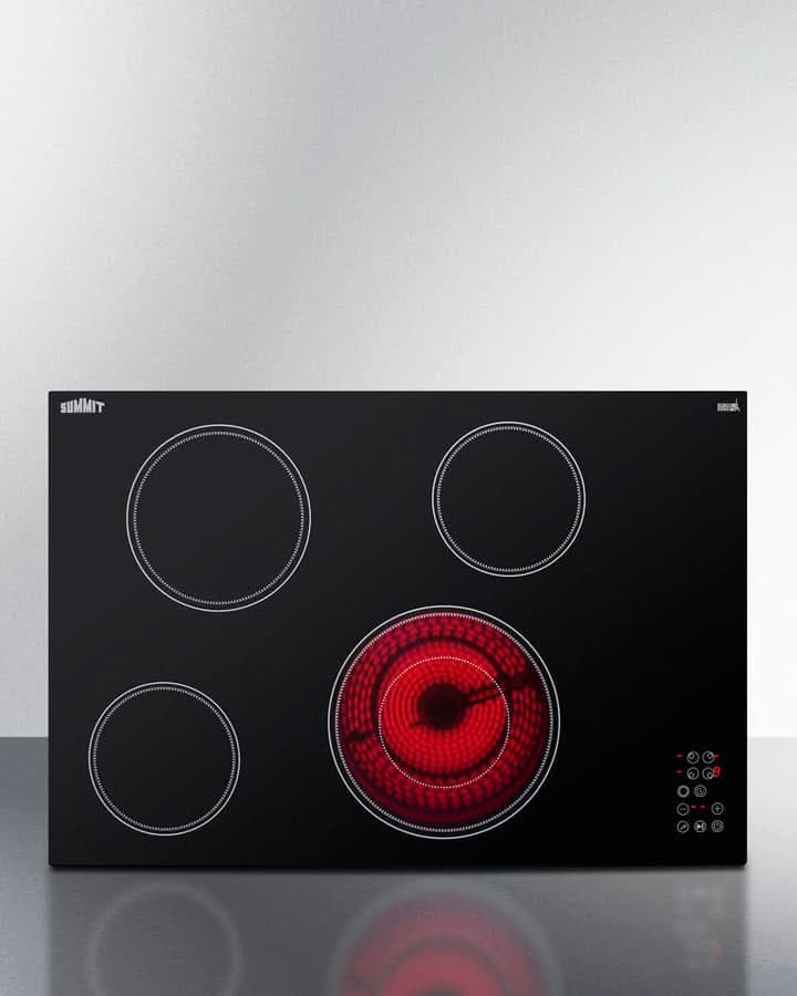 Summit - 30 Wide 208-240V 4-Burner Radiant Cooktop - CR4B30T11B - image 4
