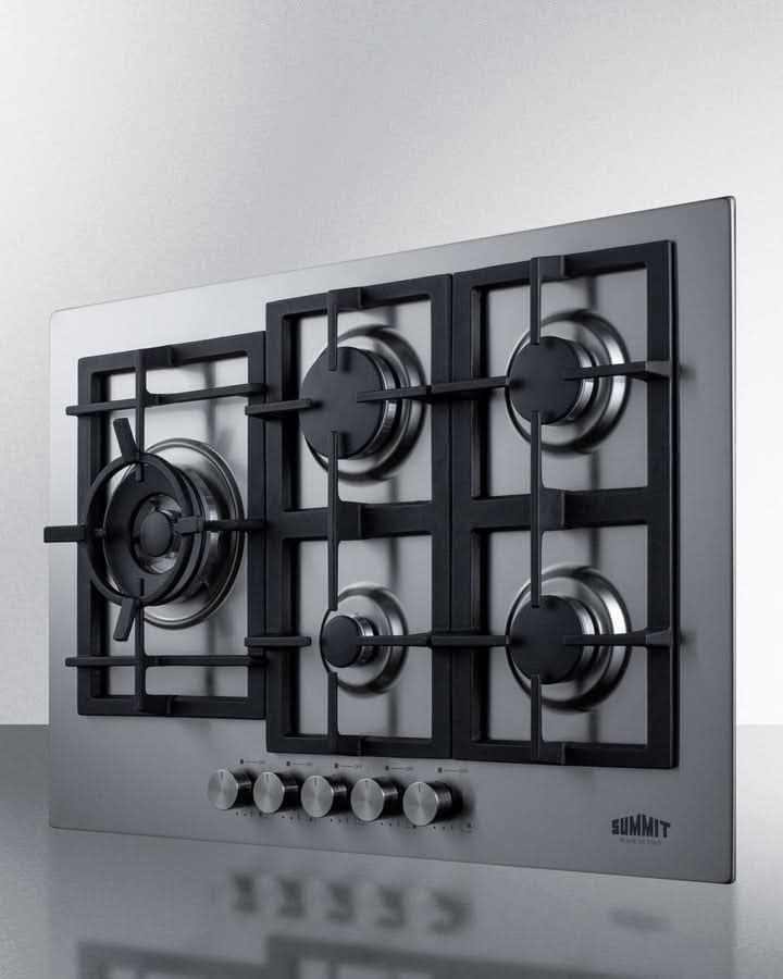 Summit - 30 Wide 5-Burner Propane Gas Cooktop In Stainless Steel - GCJ5SSLP - image 2