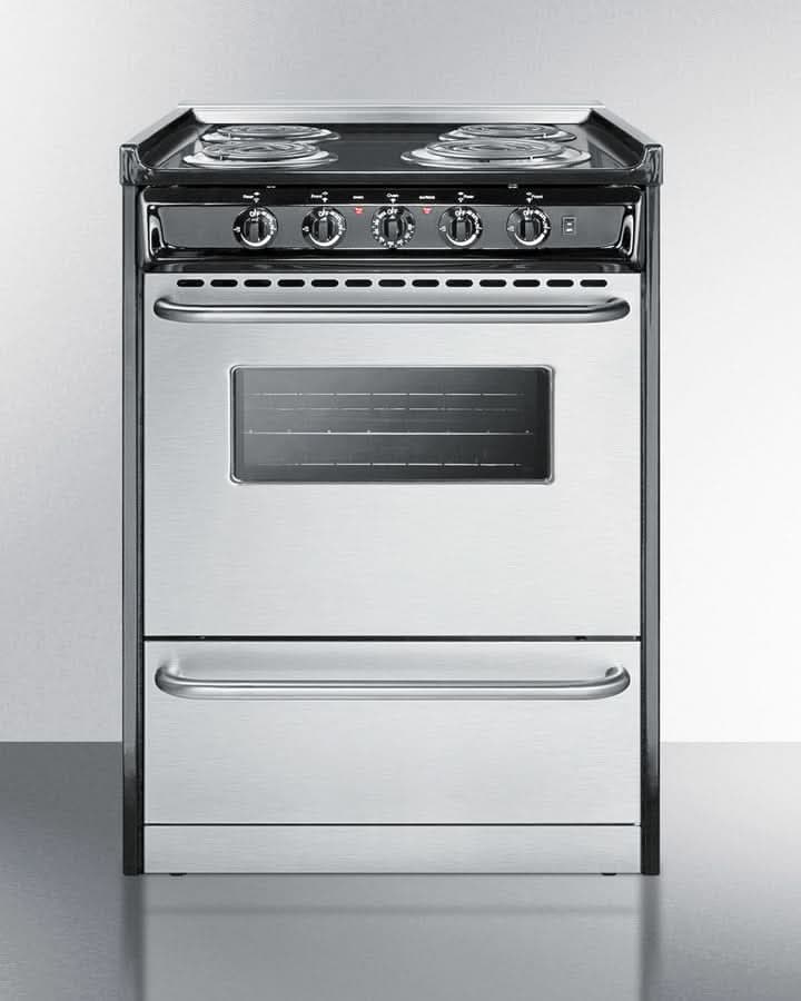 Summit - 24 Wide Electric Coil Range - TEM610BRWY